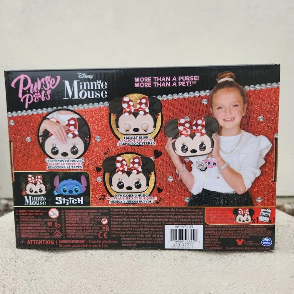 NEW Disney Minnie Mouse Purse Pets Interactive Toy Plush Shoulder Bag Crossbody
